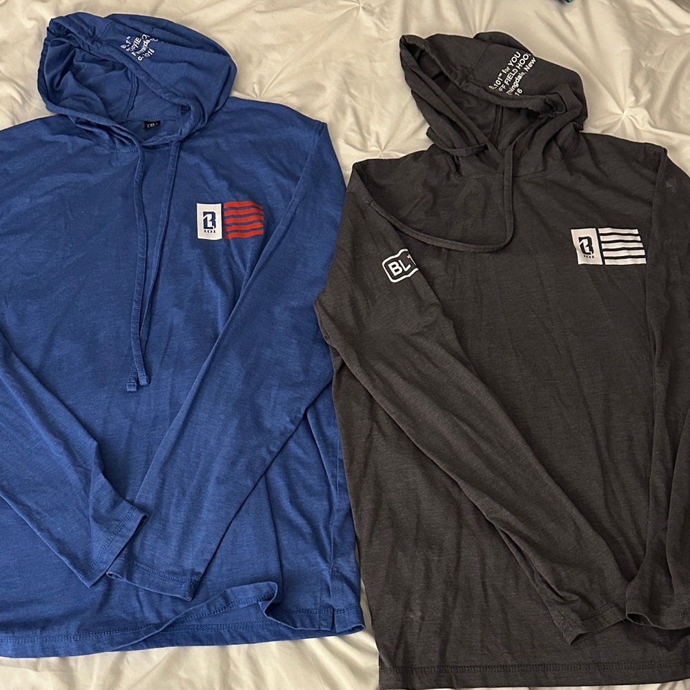 Baseball Lifestyle Blue and Black Hoodies (two)